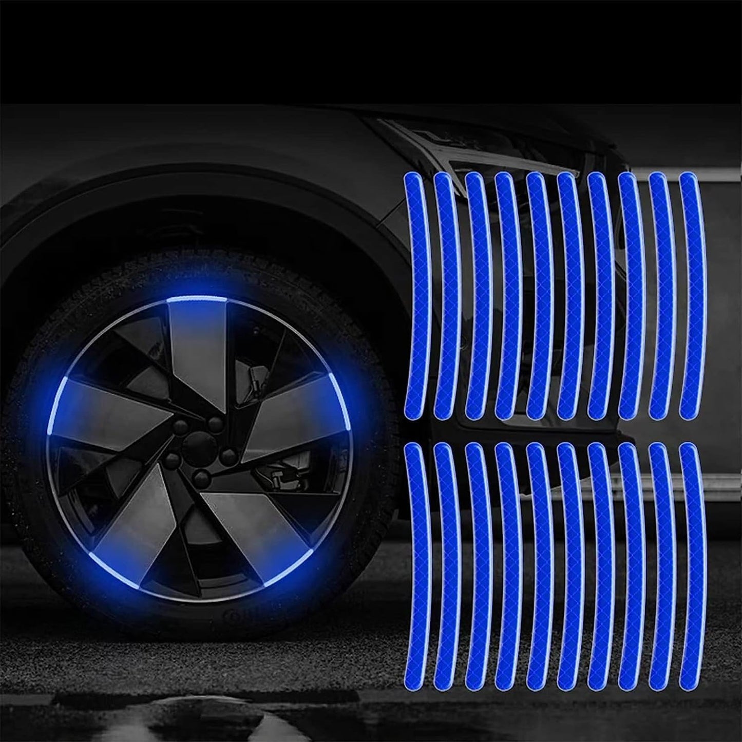 AUTOCOLLANT VOITURE - GlowWheel™ - Bleu - Chic Tuture