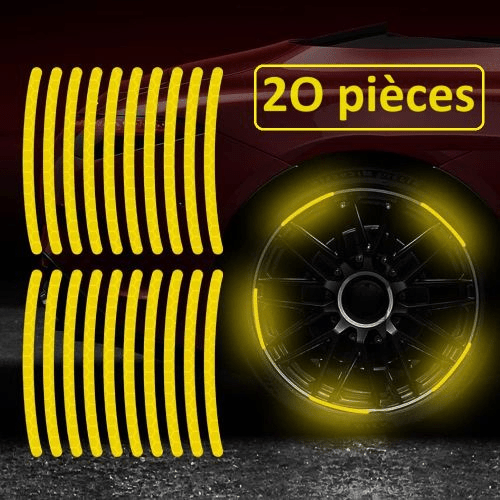 AUTOCOLLANT VOITURE - GlowWheel™ - Jaune - Chic Tuture