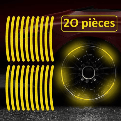 AUTOCOLLANT VOITURE - GlowWheel™ - Jaune - Chic Tuture